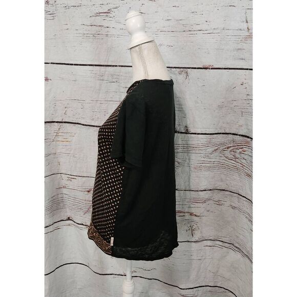 Scotch & Soda Mixed Media Linen Paisley Print Tee Size Small - Picture 4 of 7